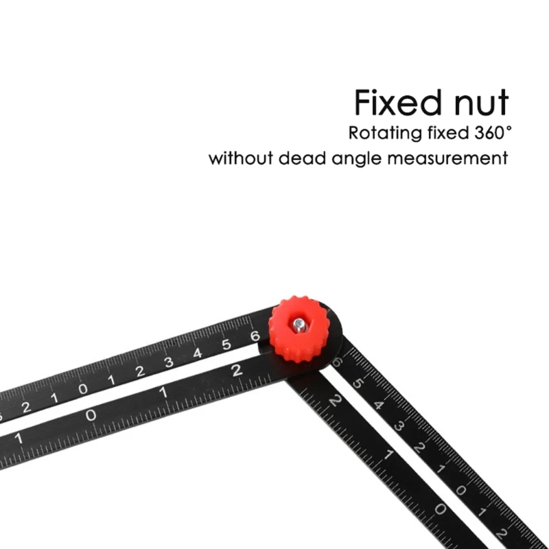 

T8NA Multi Angle Measuring Ruler Aluminum Alloy Template Tool Tile Hole Locator 6 Fold Measuring Tool for Builders Carpenters