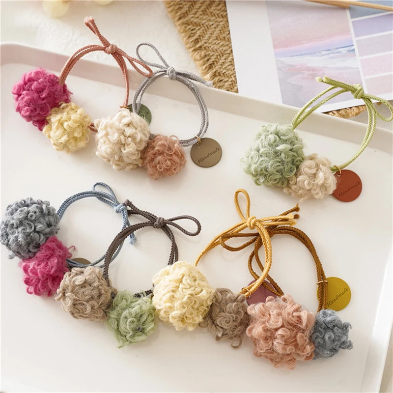 Заколка для волос с плюшевым шариком резинка 1 шт. держатель хвоста девочек