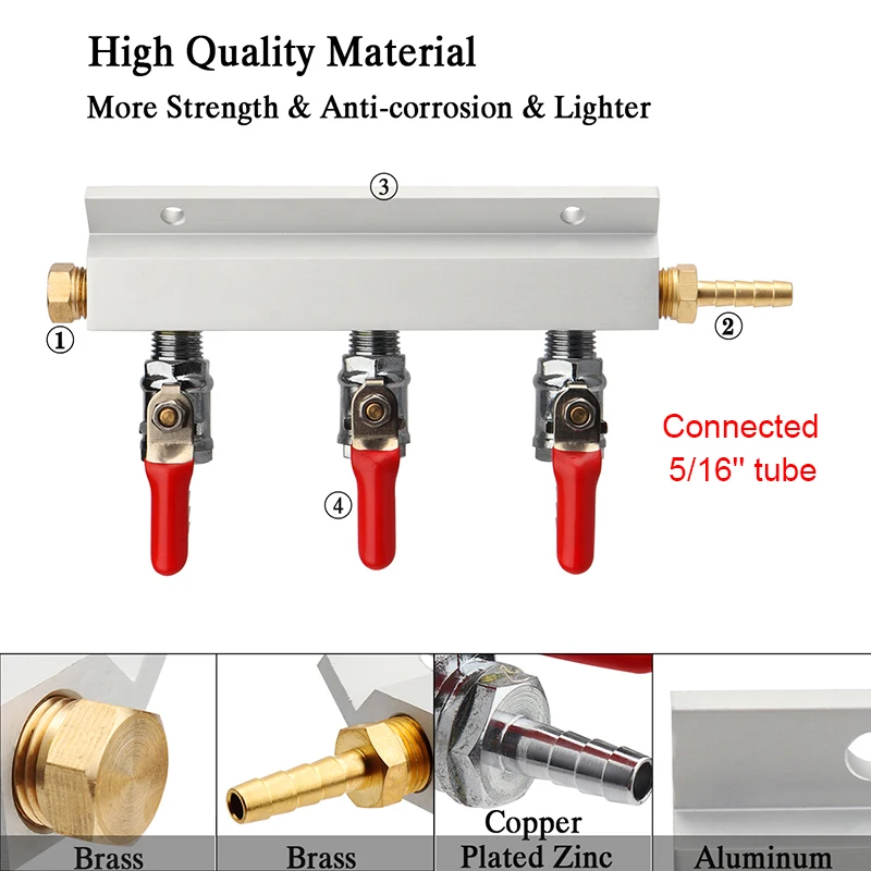 Газовый коллектор Homebrew пивной газ дистрибьютор воздушный СО2 сплиттер 5/16 &quot&quot