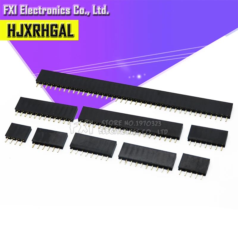 10PCS 2.54MM pitch single row female pin socket 2/3/4/5/6/7/8/9/10/11/12/13/14/40Pin PCB Connector Single Row Mother For arduino |