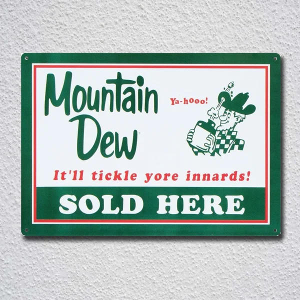 

Mountain Dew Soda Sold Here Tin Sign Metal Sign Metal Poster Metal Decor Metal Painting Wall Sticker Wall Sign Wall Decor