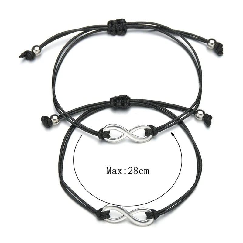 

2pcs/set Handmade Rope 8 Words Bracelet For Women Men Lovers BFF Braslet Couple Wristband Jewelry