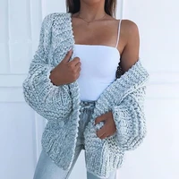fashionable long sleeve cardigan knitted sweater women 2021 autumn new solid color sweaters coat ladies clothes free shipping