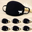 Пылезащитный дышащий Многофункциональный чехол унисекс из хлопка с принтом черной кошки, колпачки для лица в стиле K-POP для косплея на Хэллоуин, 2020