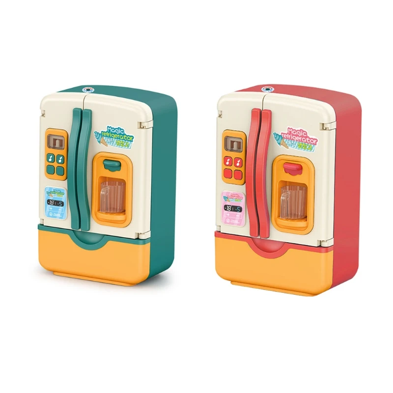 

Realistic Pretend Play Toy Kids & Toddler Refrigerator with Simulated Sound Light Role Play Dollhouse Simulation Toy 69HE