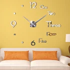 Модернизм DIY 3D беззвучные большие настенные часы с арабскими цифрами домашний декор наклейка кухонные настенные часы беззвучные часы Наклейка подарок искусство
