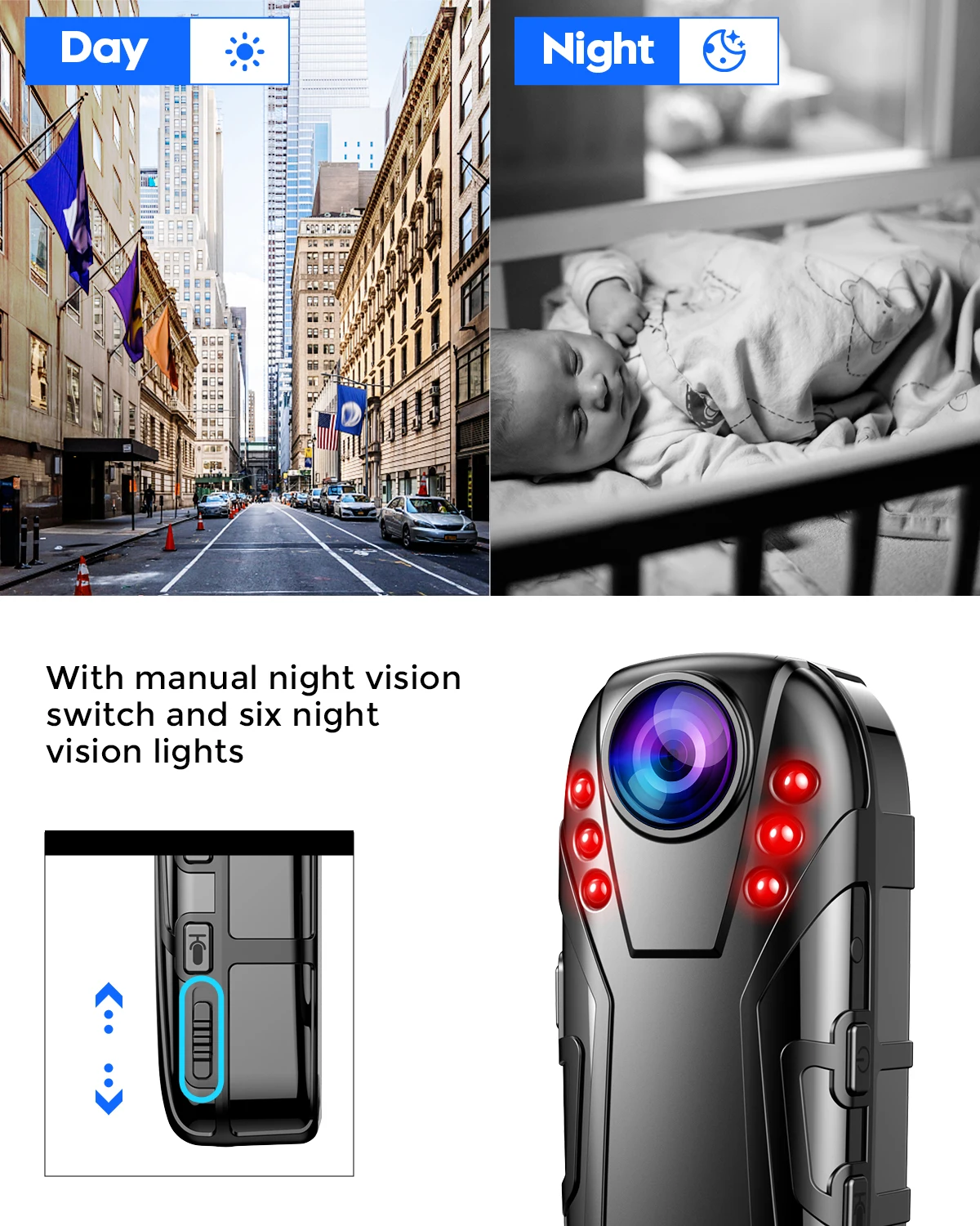 Портативная мини-камера 1080P инфракрасная широкоугольная ночного видения 125