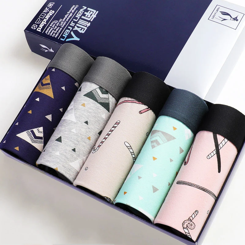 5Pcs/ Lot Men Underwear Cotton Boxer Men Underpants Comfortable Breathable Men's Panties Underwear Boxing Boxershorts Man Boxer