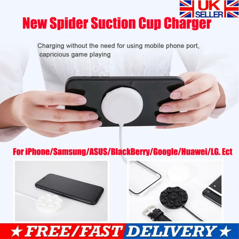 Новое быстрое зарядное устройство QI с присоской беспроводное 10 Вт для iPhone/Samsung