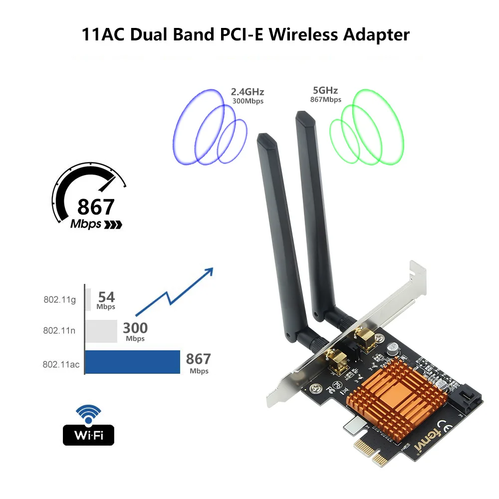Двухдиапазонный беспроводной AC Настольный PCI-E Intel 9260AC 8260AC 802.11ac 2,4 г/5 ГГц WiFi Bluetooth PCI Express беспроводной WiFi адаптер