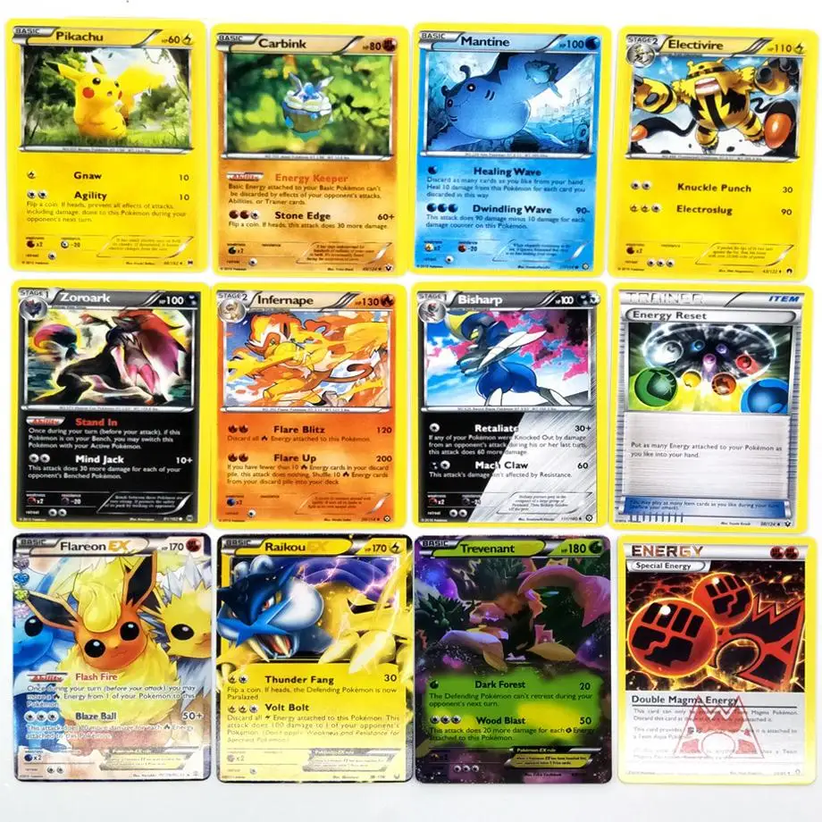 Anime 42 unids/set tarjetas Pokemon de Metal de hierro caja de TAKARA TOMY juguetes juego de batalla Pokemon Gengar Pokemon de dibujos animados ni&ntilde;os regalos de navidad-5