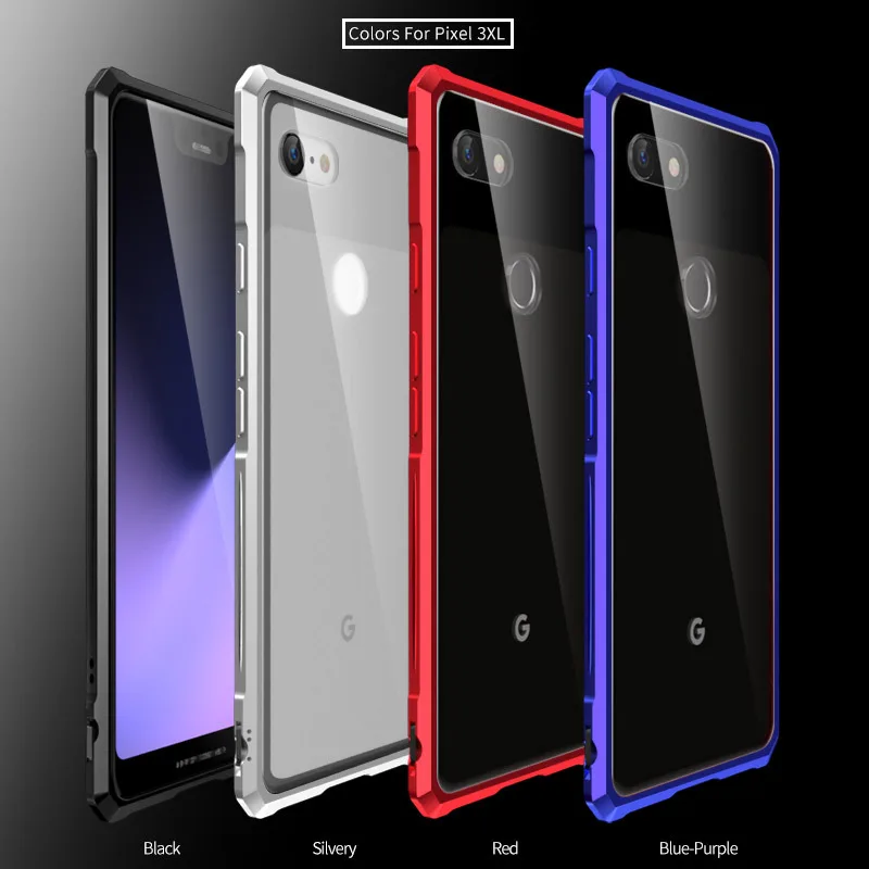 Vpower для Google Pixel 3 XL чехол металлическая рамка прозрачная стеклянная задняя крышка