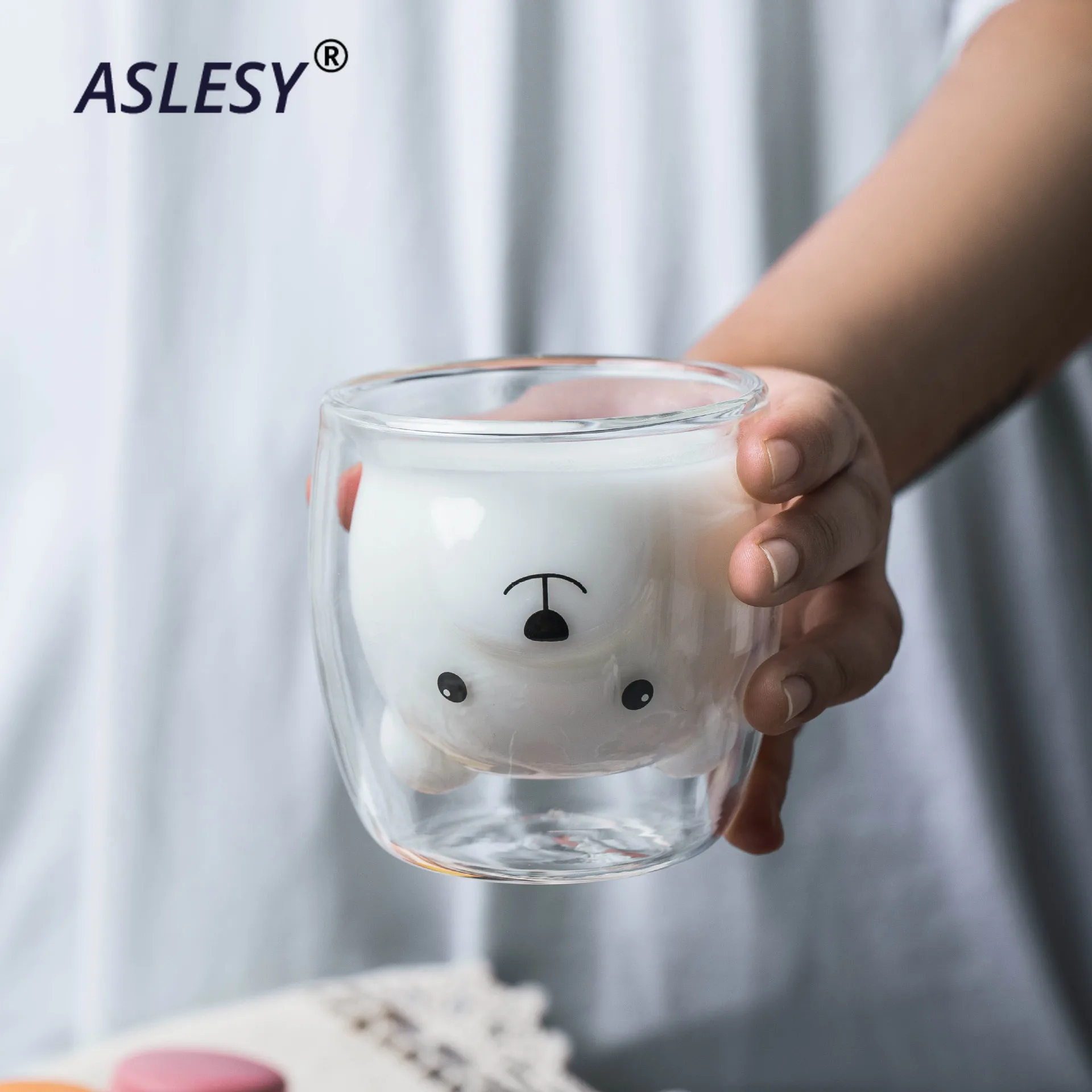 Креативная кофейная кружка с двойными стенками стеклянные кружки милый