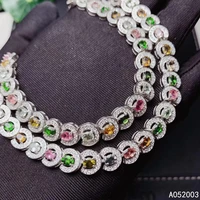 kjjeaxcmy fine jewelry 925 sterling silver inlaid tourmaline women hand bracelet popular support detection