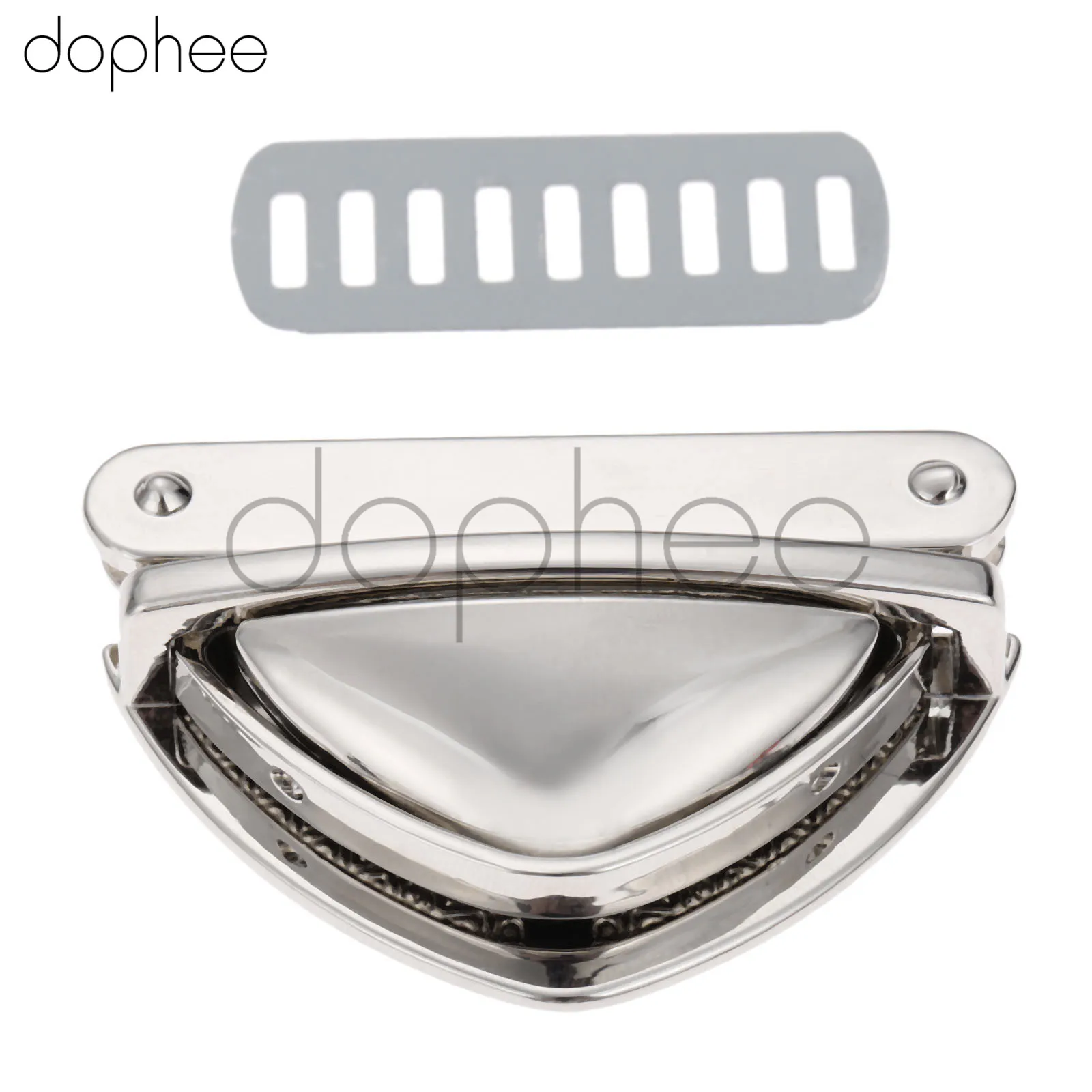 Dophee 1 комплект запорный замок застежка защелка застежки-пряжки для кожаной сумки Сумка кошелек DIY 4 цвета - Цвет: Silver