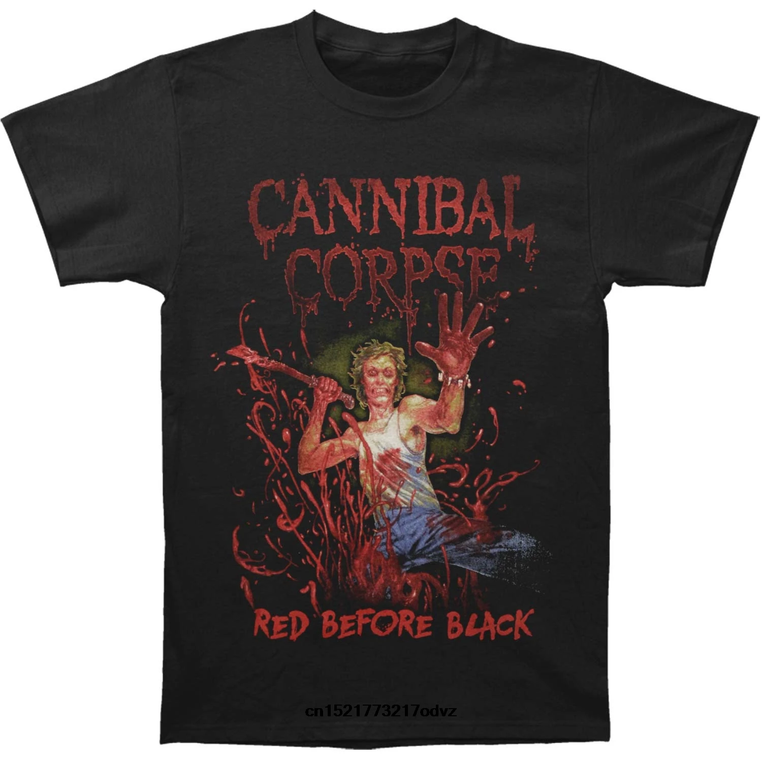 Забавная Мужская футболка новинка Cannibal Corpse красная до черного цвета