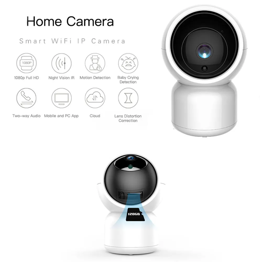 1080P HD WiFi ip-камера с поворотным зумом двухстороннее аудио уход за ребенком Amazon Alexa
