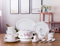 wedding guci hand painted tableware set jingdezhen bone china tableware set gift china household bowl and dish set