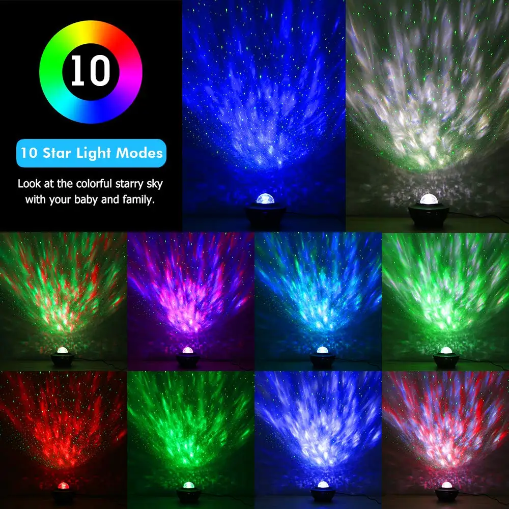 

Dropshipping Colorful Starry Sky Projector Blueteeth USB Voice Control Music Player LED Night Light Romantic Projection Lamp