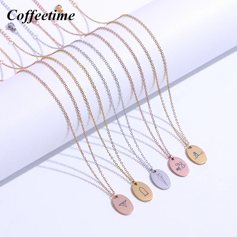 Coffeetime Stainless Steel Sports Basketball Pendant Necklace