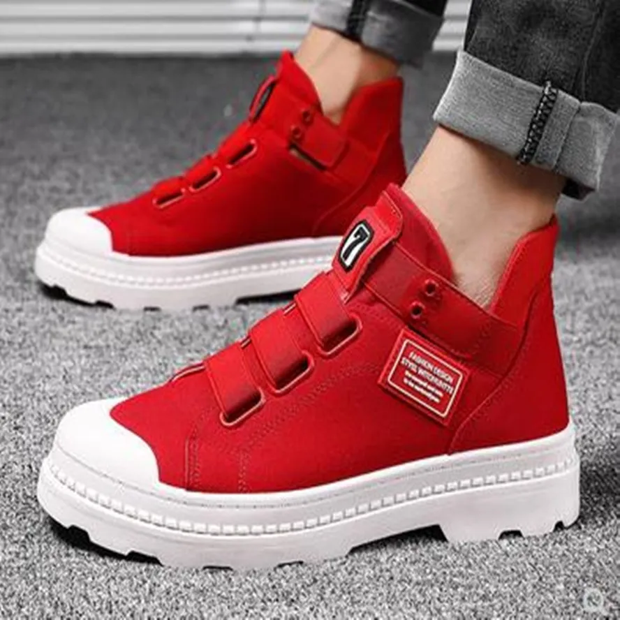 Новинка 2020 парусиновая обувь Мужская модная повседневная красные белые superstar