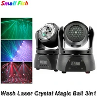 newst mini led wash laser crystal magic ball 3in1 moving head light dmx disco light professional stage lighting for party dj bar
