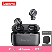 new tws lenovo ht18 wireless bluetooth earphone hd with mic earbuds volume control hifi stereo headset 1000mah charging box