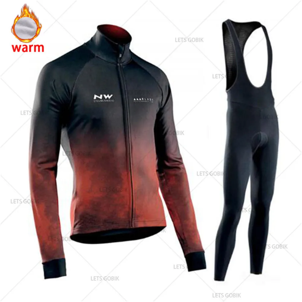NW зимняя велосипедная Джерси Pro Team Ropa Ciclismo Hombre флисовый комплект для велоспорта MTB Одежда для велоспорта Northwave комплект для велоспорта с нагрудником и штанами