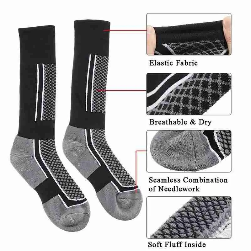

1 Pairs Winter Ski Thermal Sports Long Socks Kids Women Man Ski Walking Hiking Sports Towel Socks