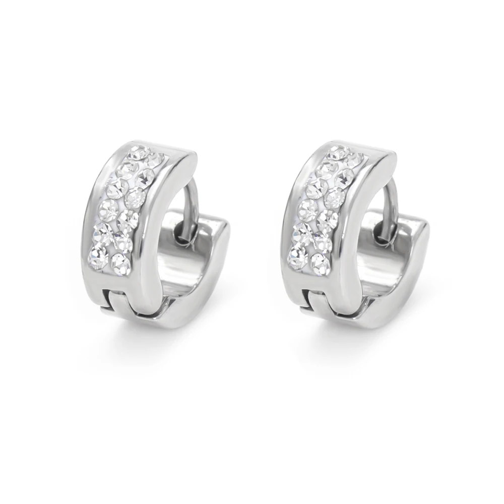 Женские и мужские серьги-гвоздики из титана с фианитами | Украшения аксессуары