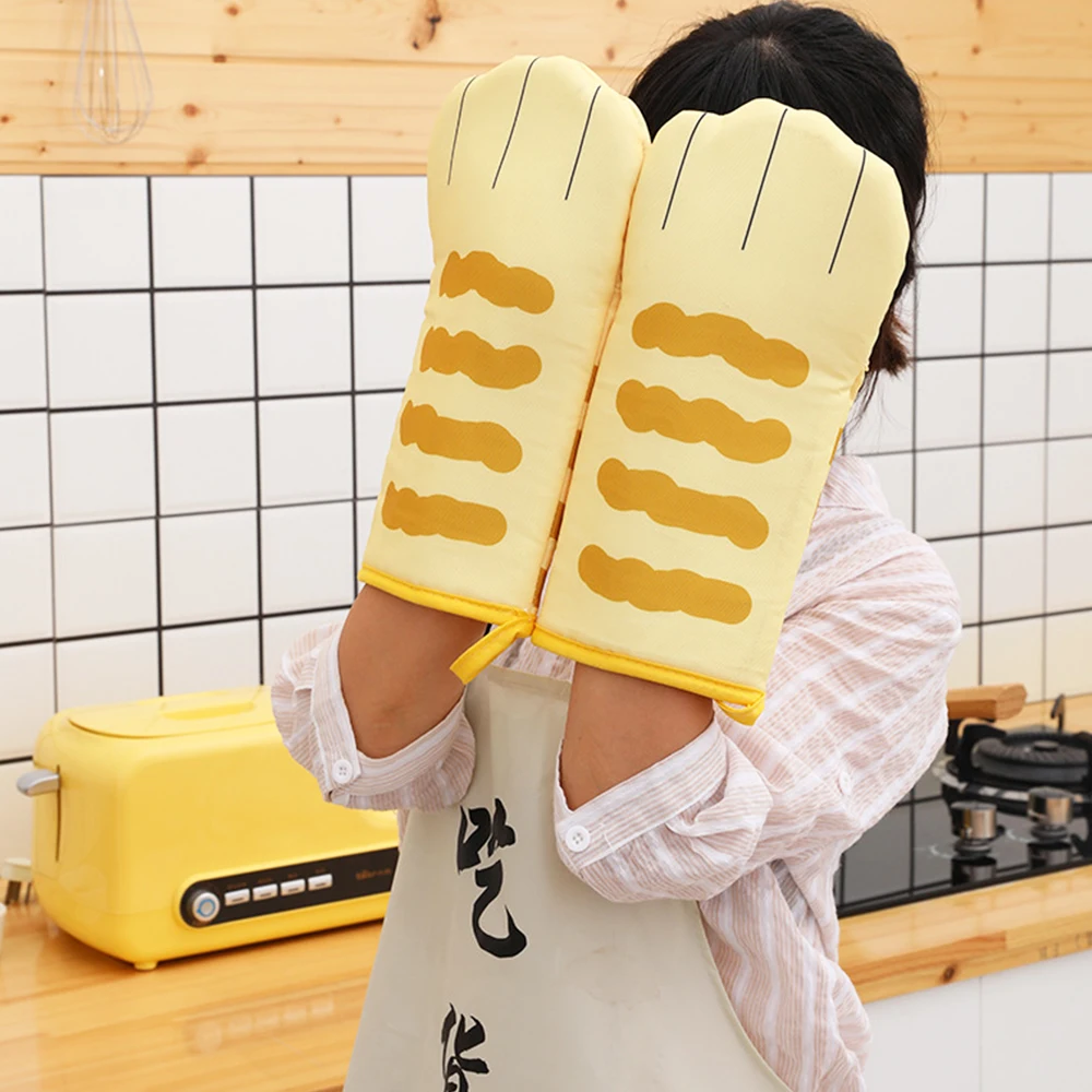 

Kitchen Insulation Gloves Oven Baking Gloves High Temperature Anti-scalding Microwave Oven Gloves Polyester Oven Mitt