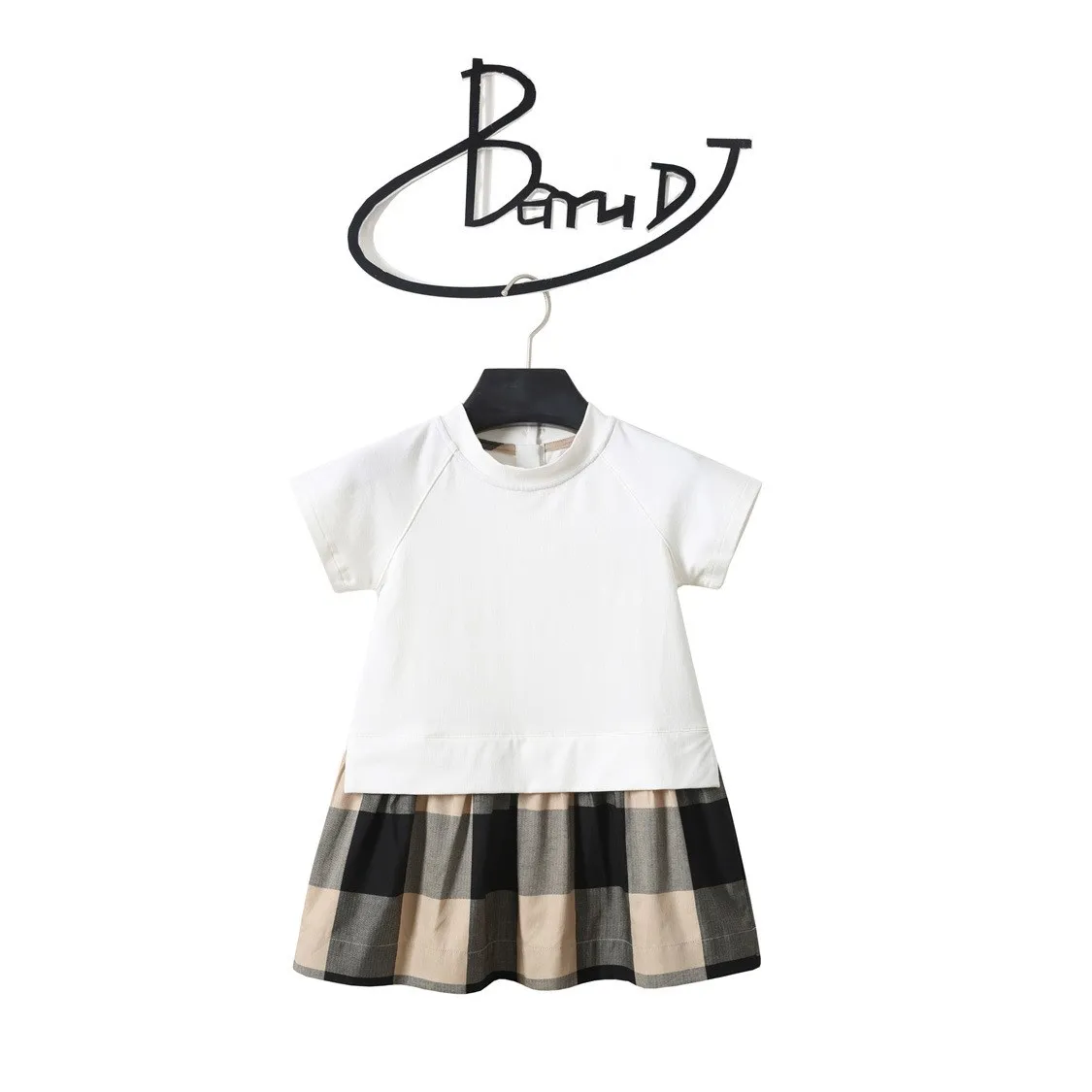 

Children Dress Spring Summer Turn-Down Plaid Collar Kids Clothes Fashion Toddler Baby Girls Clothing Summer Dress Girl