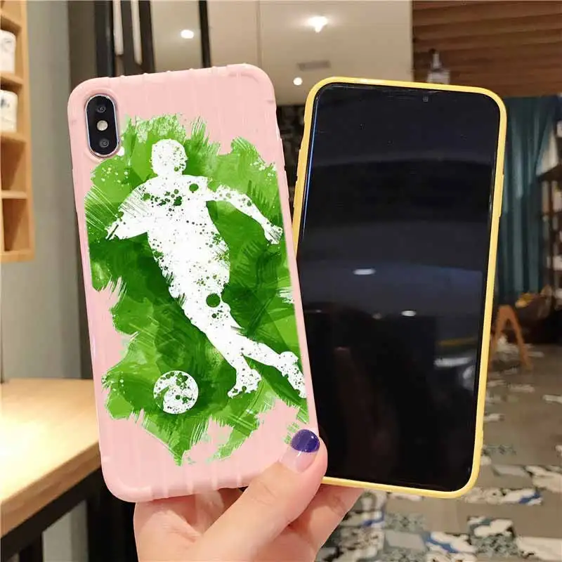 Чехол для телефона IPhone 11 Pro Max X XS MAX 8 7 6S Plus с текстурой футбольного мяча на