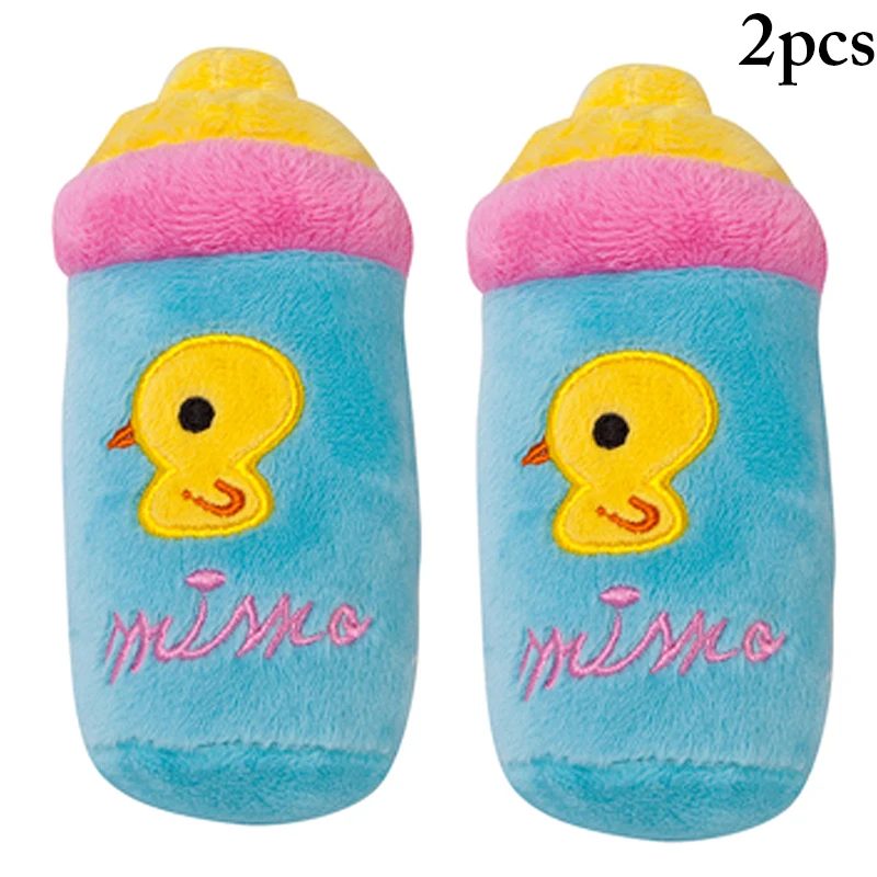 2pcs Plush Dog Toy Cat Interactive Fruit Animal Shape Bite Resistant Puppy Kitten Teething Squeaky Pet Chew | Дом и сад