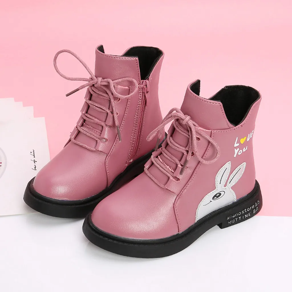 winter boots Children Baby toddler girl boots princess Cartoon Shoes Leather Winter Cotton Warm winter boots kids#Y3