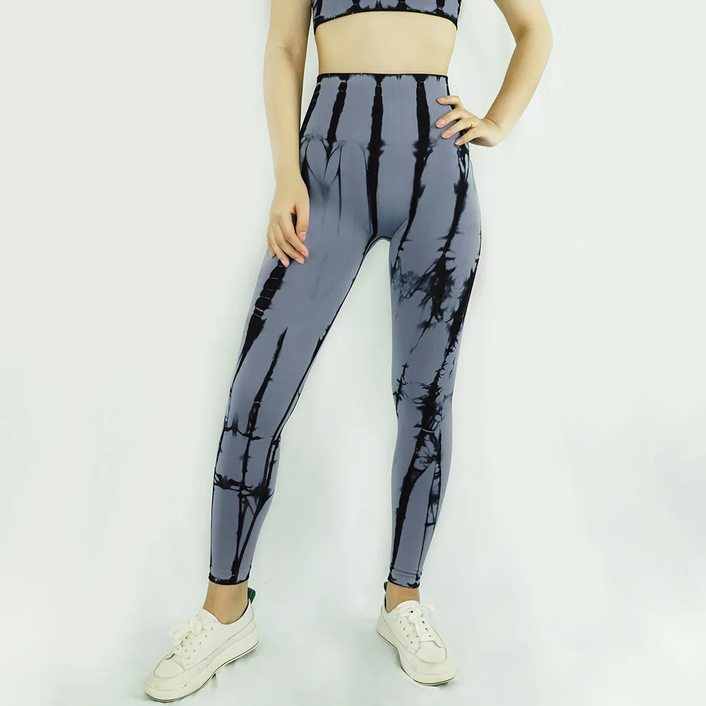 

2020 Stretchy Gym Tights Seamless Leggings Tie Dye Yoga Pants High Waist Sport Gym Leggings Running Pants Women