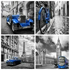 Набор для алмазной вышивки HUACAN 5D, черный, белый цвет