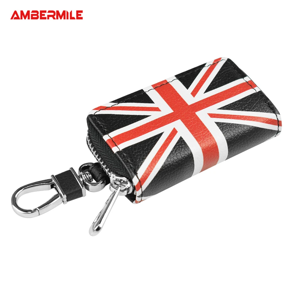 Кожаный чехол для ключей от Юнион Джек защитный Mini Cooper Countryman R50 R53 R55 R56 R60 F55 F56 F60