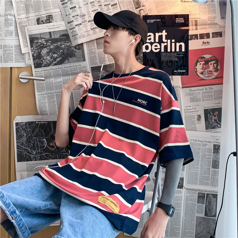 Новинка лета 2022 Лидер продаж крутая полосатая Мужская футболка модная