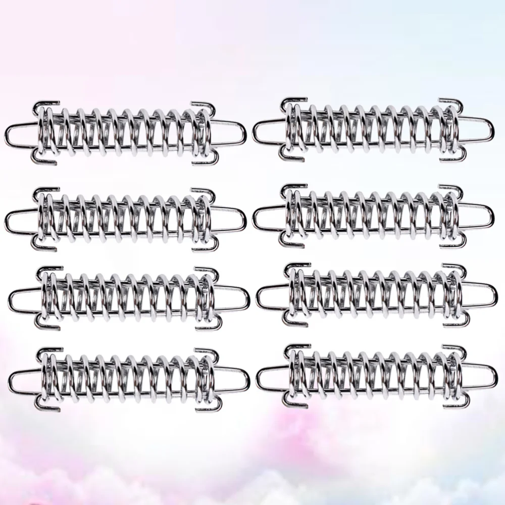 

8pcs Tent Wind Spring Wind Rope Buckle Outdoor Camping High Strength Steel Rope Buckle Tent Fixed Buckle Spring Hook Buckle