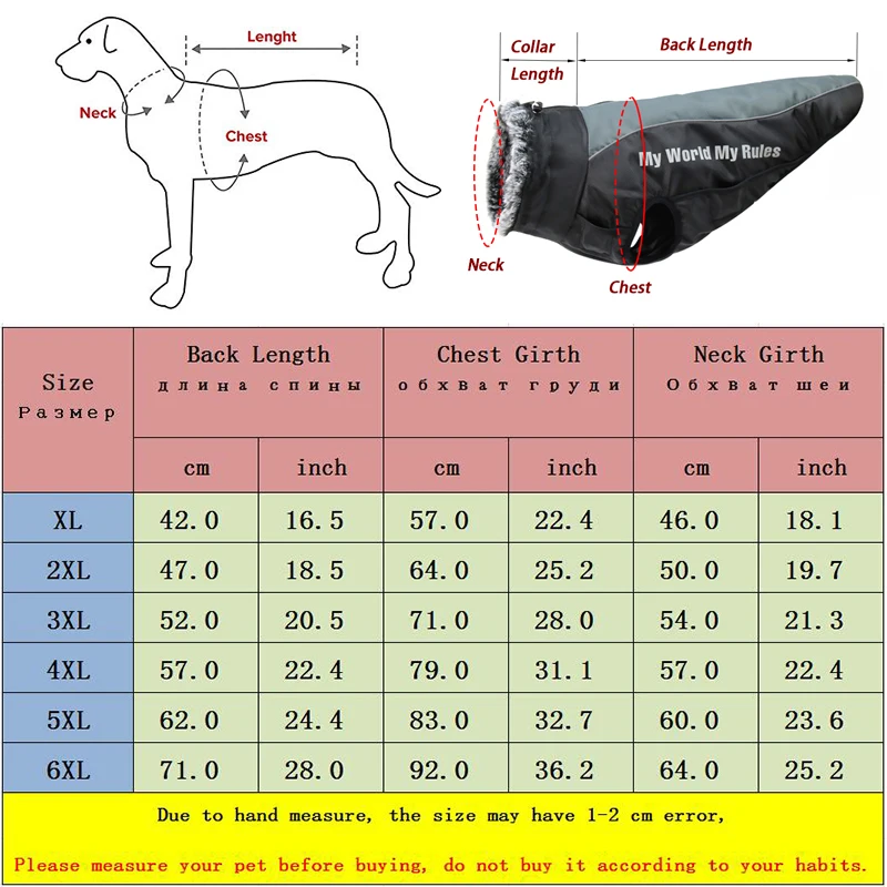 

MICATALE Winter Warm Large Dog Jackets with Furry Collar Waterproof Dog Coat Vest With Harness Labrador Bulldog Jacket Costume