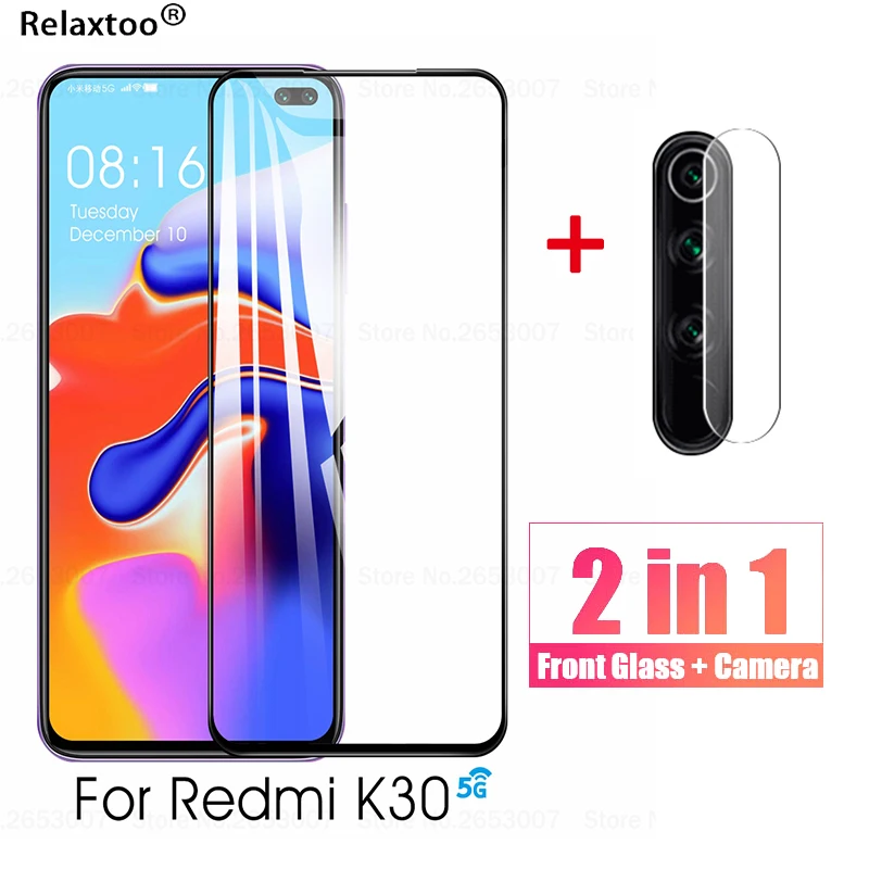 2 в 1 15D Полное покрытие экрана телефона протектор для Xiaomi redmi K30 5G камера заднего