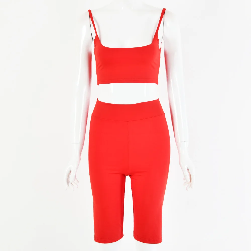 

ZKYZWX Sexy 2 Piece Set Women Tracksuit Summer Clothes Crop Top and Biker Shorts Sweat Suits Lounge Wear Outfits Matching Sets