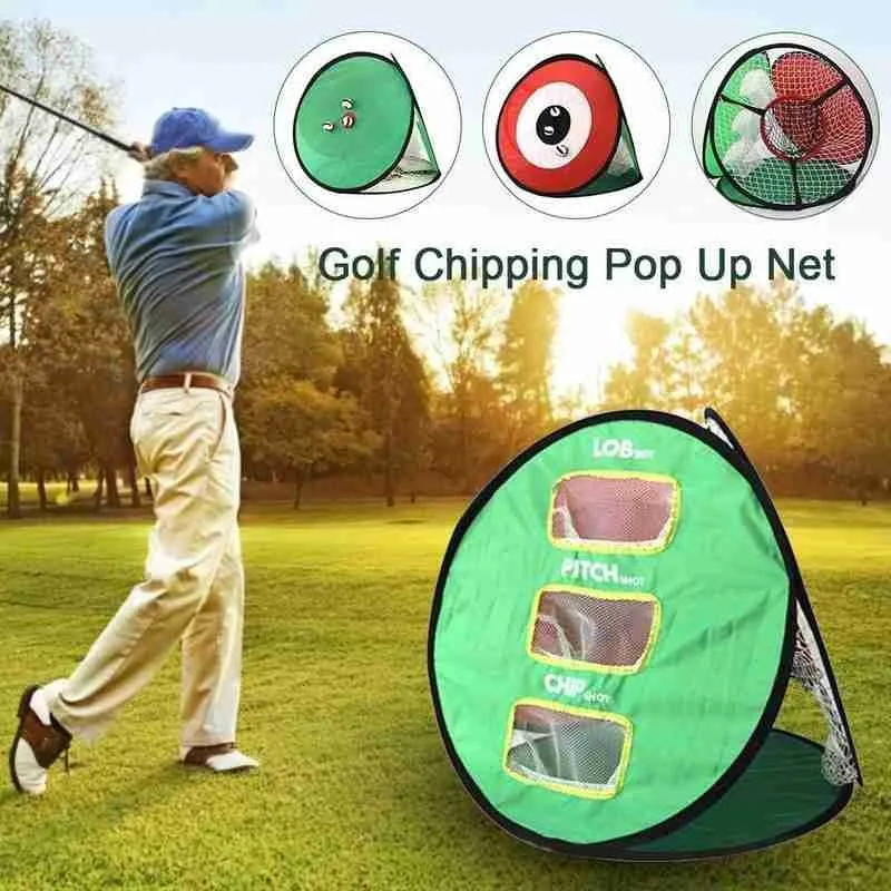 

Foldable Chipping Pitching Cages Mats Practice Easy Net Golf Training Aids Golf Swing Net Indoor Outdoor Golf Training