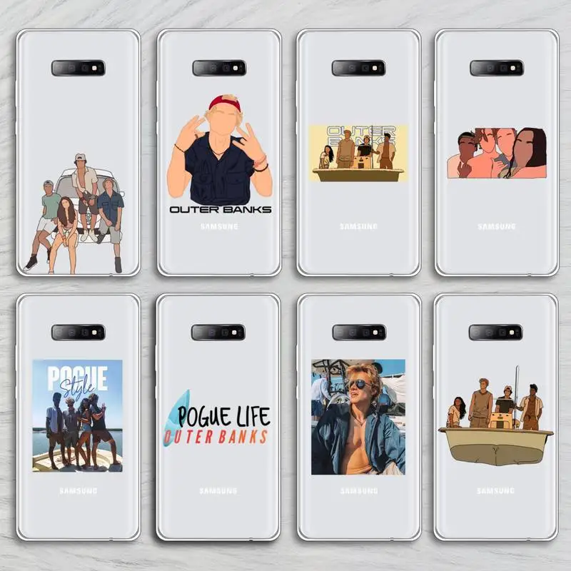 

Outer Banks-Livin' The Pogue Life Phone Case Transparent For Samsung Galaxy A71 A21s S8 S9 S10 plus note 20 ultra