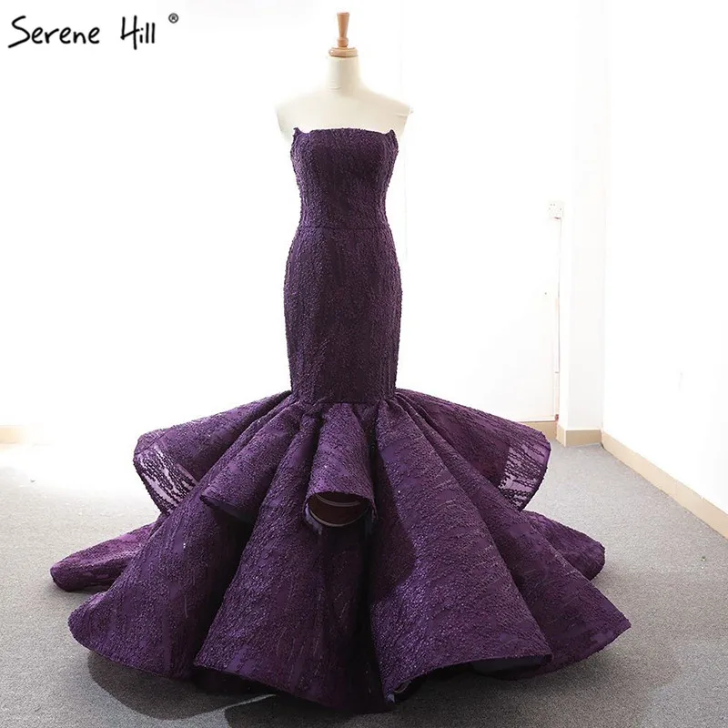 purple Новинка, красное сексуальное свадебное платье с открытыми плечами, с аппликацией и оборками, модное сексуальное свадебное платье Mermiad, настоящая фотография, HM66614 - Цвет: purple