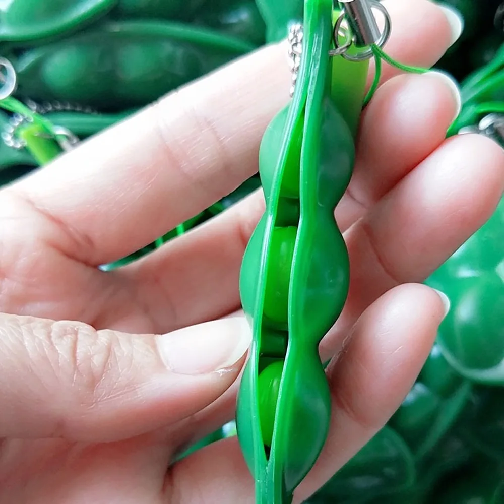 3 шт. бесконечное сжимайте Edamame фасоль горох выражение брелок Подвеска орнамент