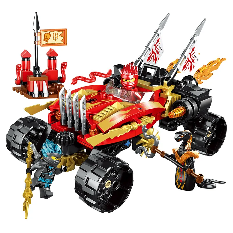 В наличии серии ниндзя катана 4X4 строительные блоки lepins ninjagoo 70675 Кирпичи игрушки