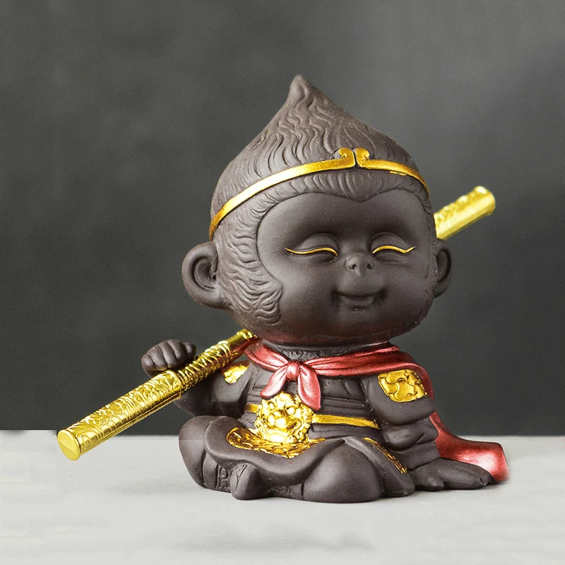 

Natural Purple Clay Tea Pet Handmade Monkey Statue Fish Tank Decor Bonsai Tea Ceremony Decoration Crafts Teaware Accessories Art
