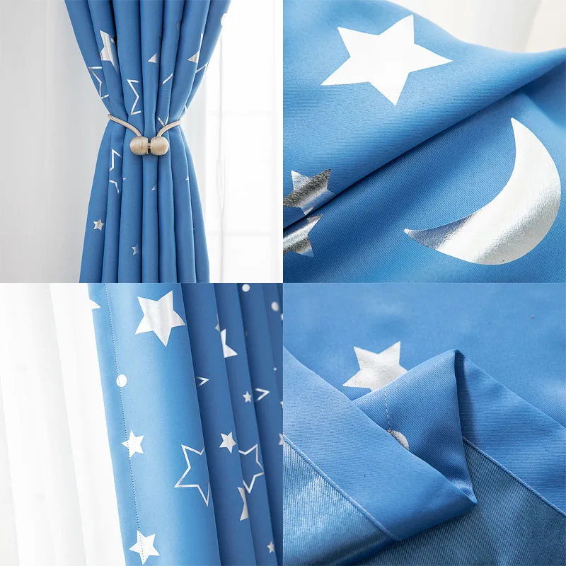 Занавески с Луной и звездами для спальни занавески окон детской гостиной белые